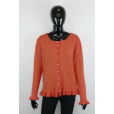 Strickjacke mit Perlen und Volant 